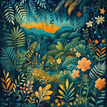 Henri Rousseau Inspired Jungle Parade Paint by numbers kits