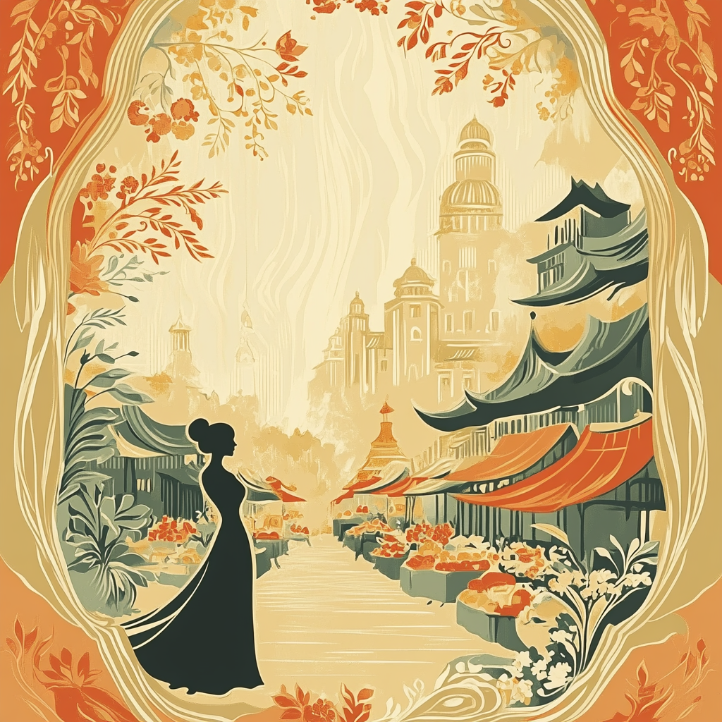 Alphonse Mucha Inspired Market Maid paint by number