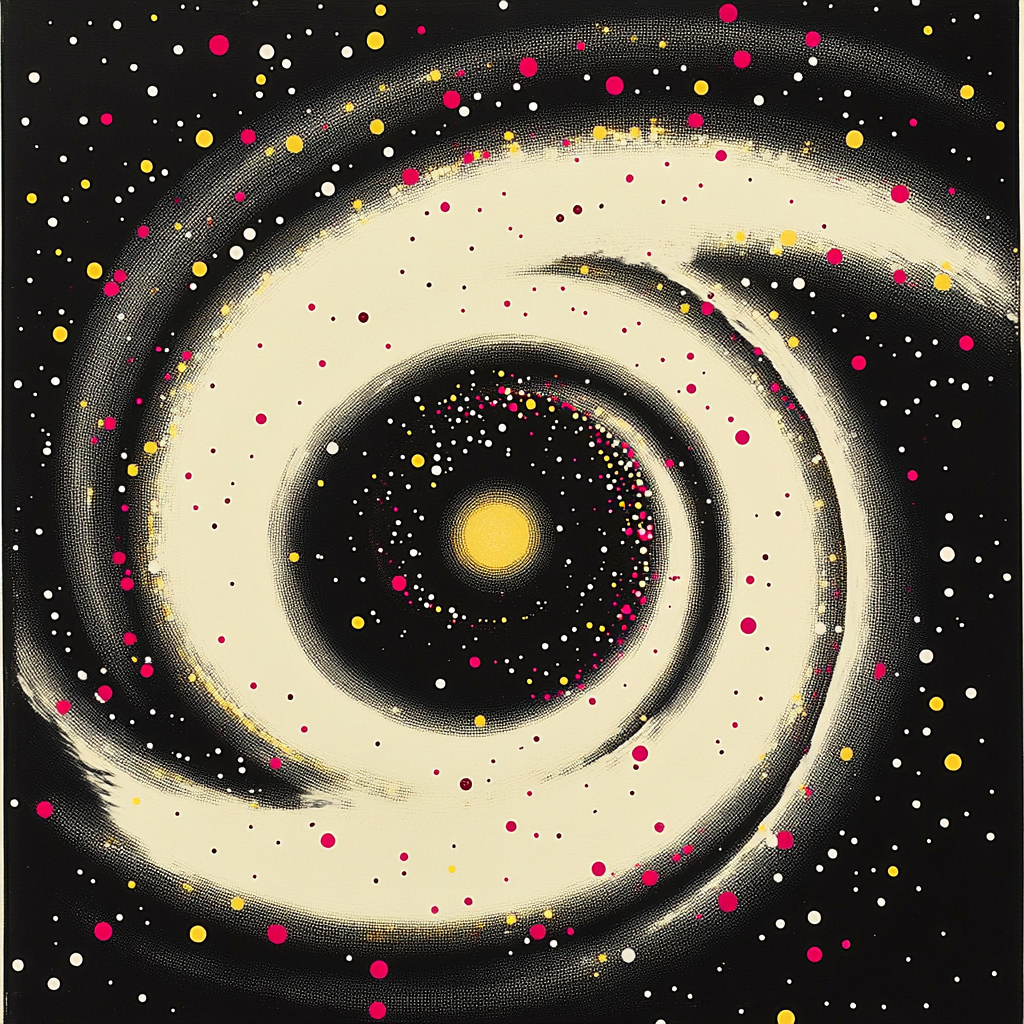 Yayoi Kusama Inspired Polka Nebula Paint by numbers art
