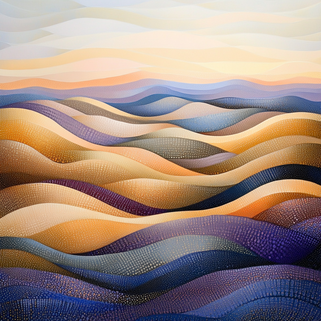 Georges Seurat Inspired Desert Dune Gradient Number painting