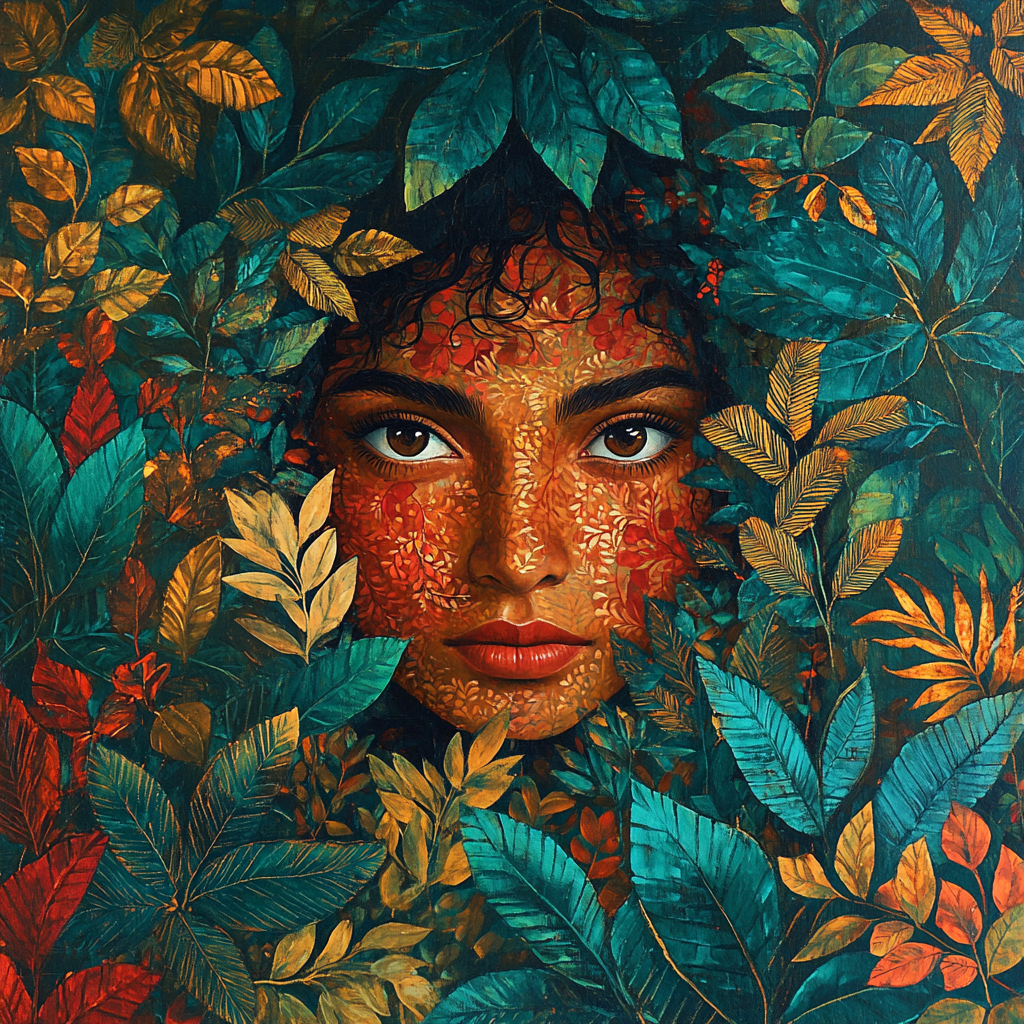 Frida Kahlo Inspired Ancestral Garden paint by color