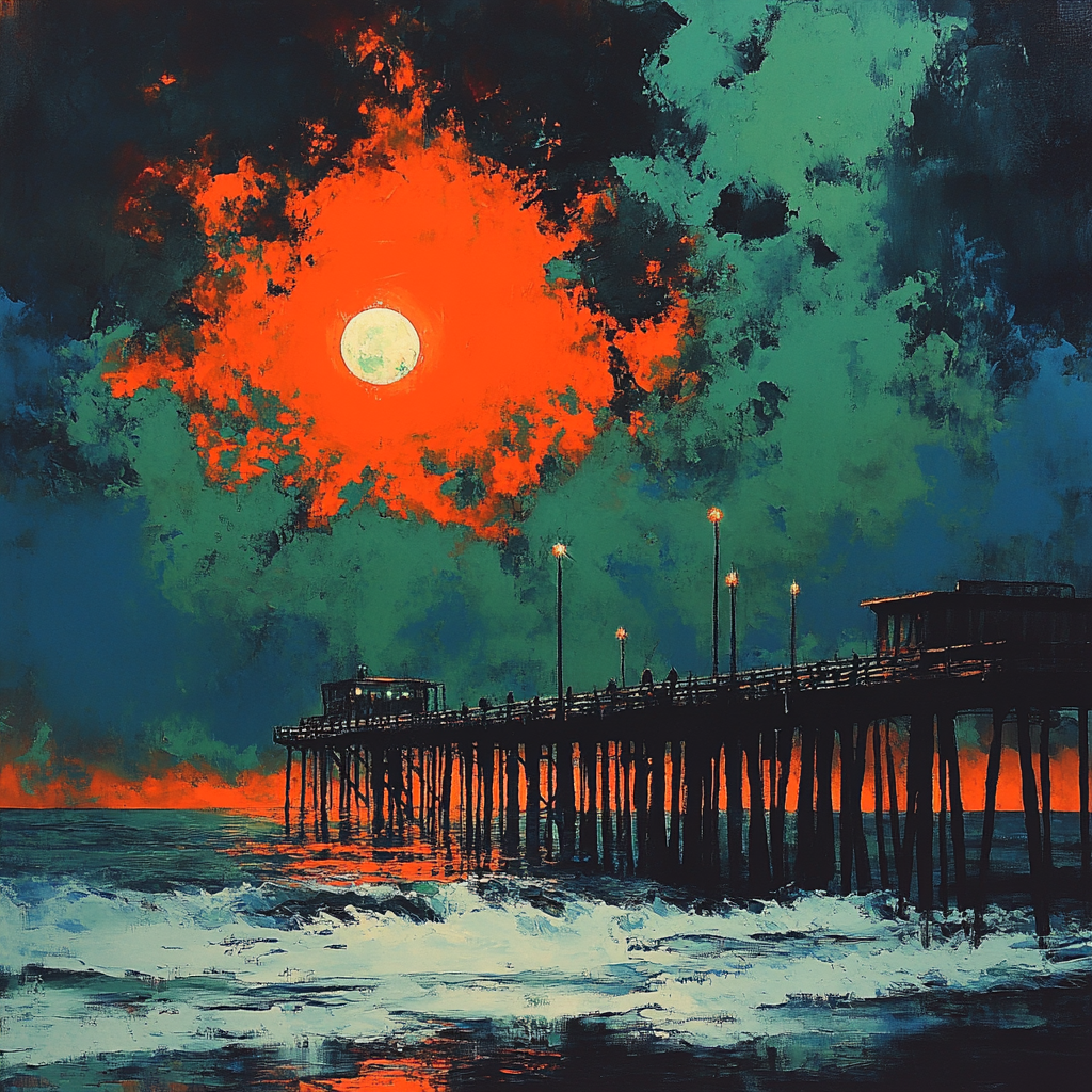 Munch Inspired Stormy Pier Paint by numbers kits