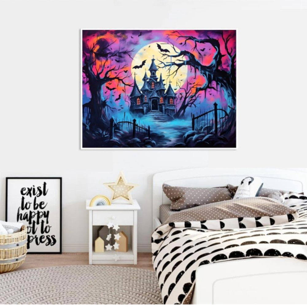 Halloween Ghost And Cat Paint By Numbers Canvas Kit For Home Decor