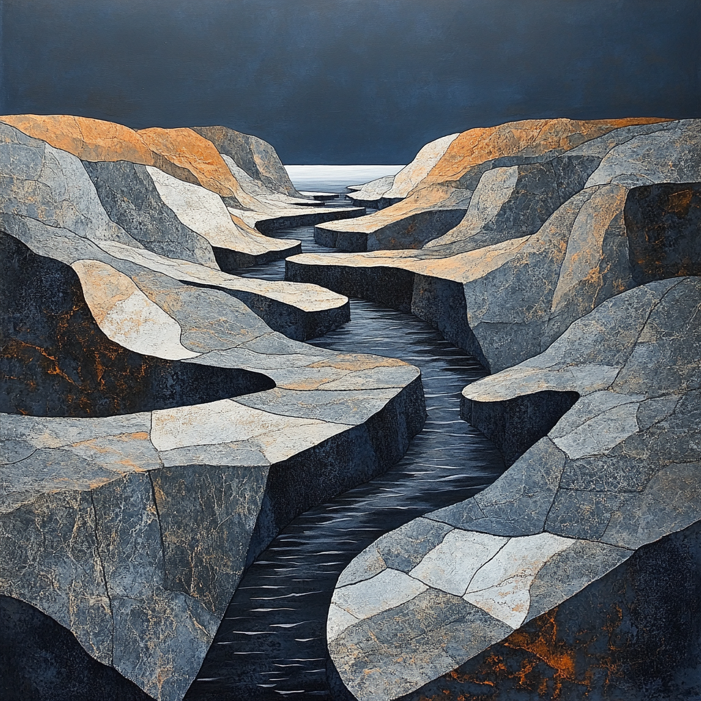 Arthur Lismer Inspired Sculptural Rock Channels Of McGregor Bay Painting by numbers kit