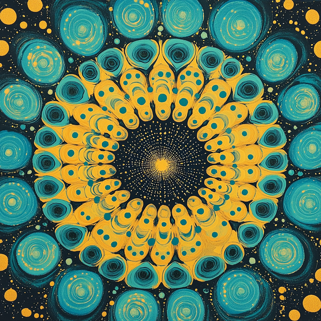 Yayoi Kusama Inspired Celestial Mandala DIY paint by numbers