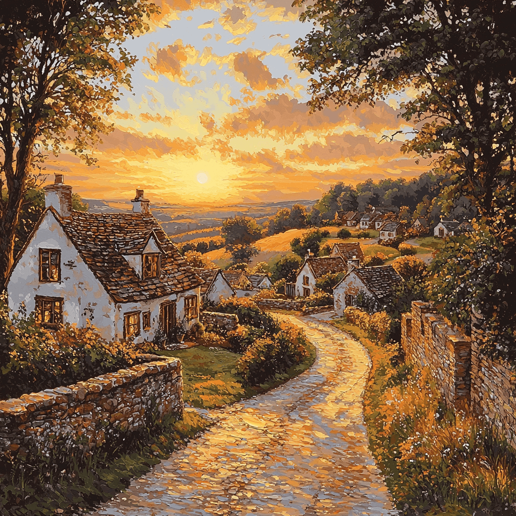 Claude Lorrain Inspired Charming Village Scenery DIY Paint By Numbers