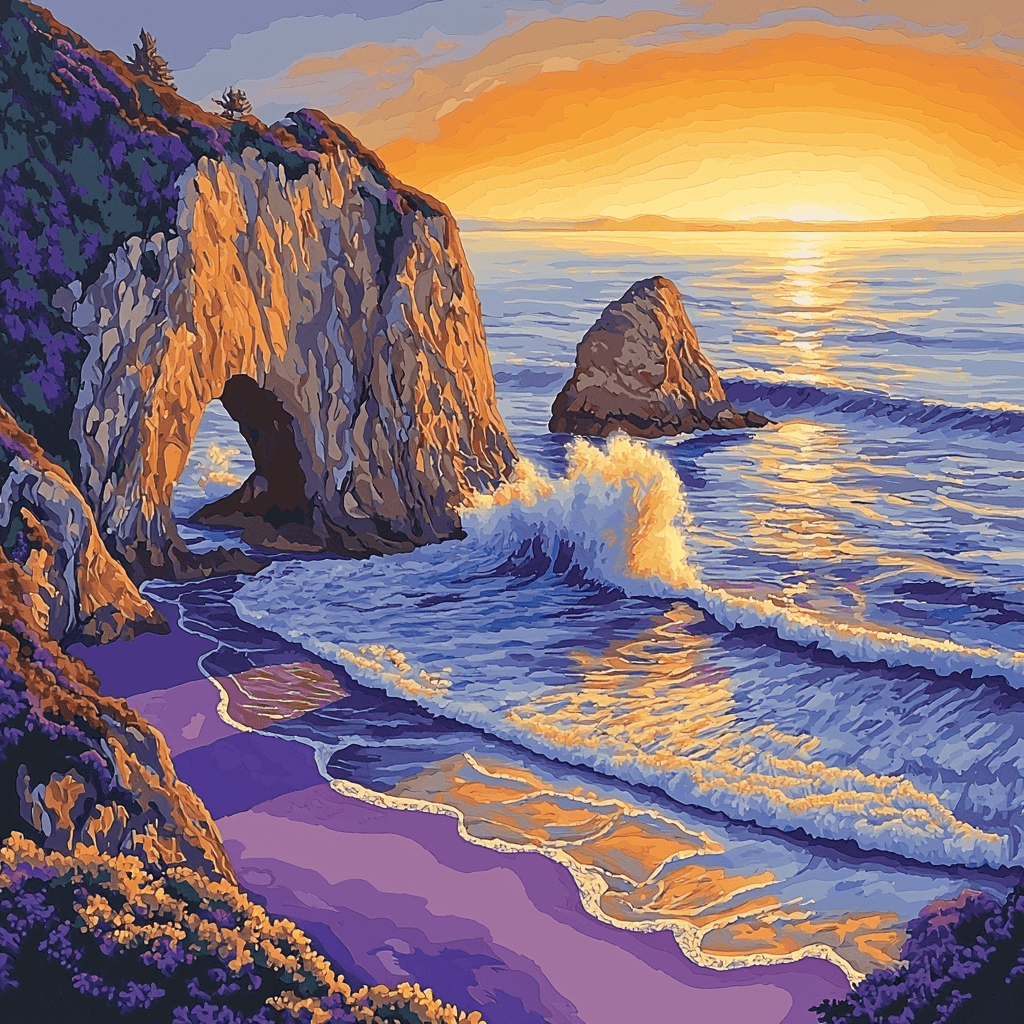 Pfeiffer Beach's Purple Sands Numbered Painting Kits