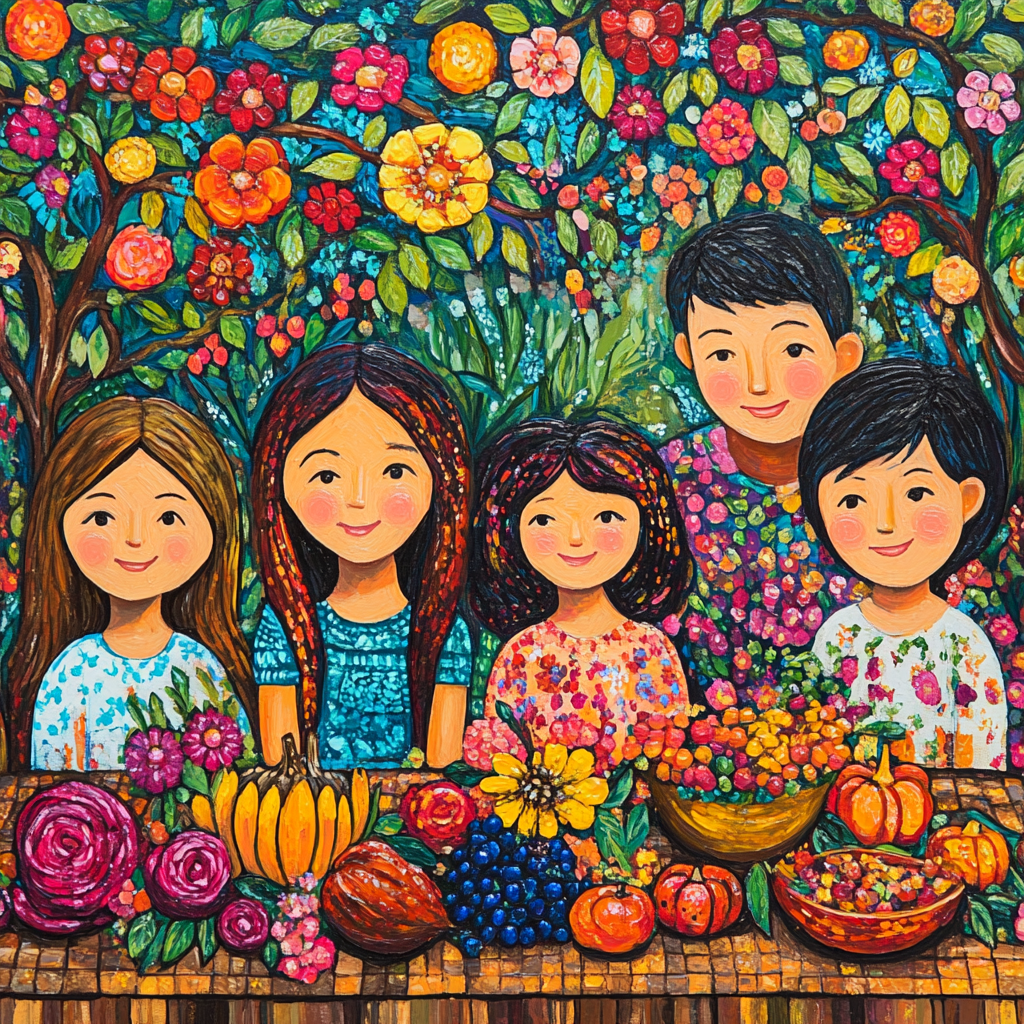 Kahlo Inspired Family Banquet painting number kit