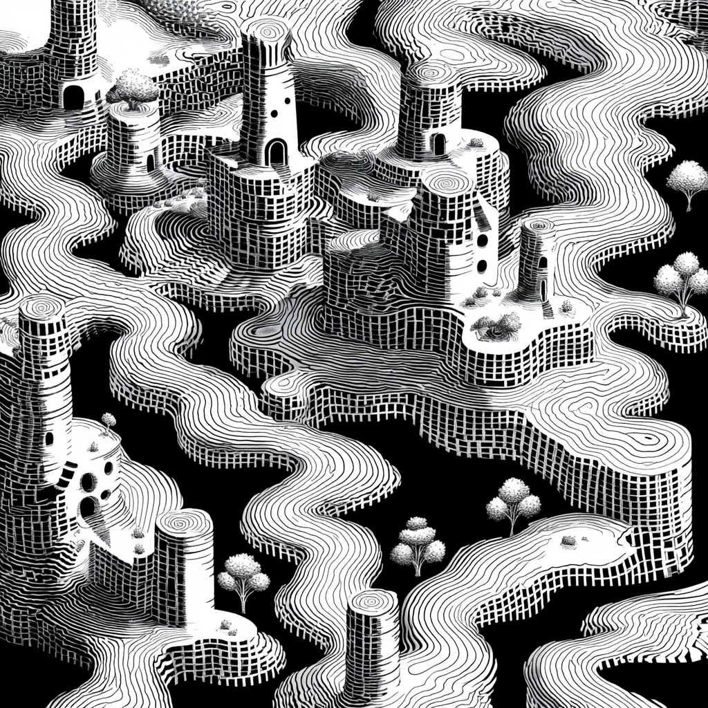 M.C. Escher Inspired Optical Echoes Numbered Painting Kits