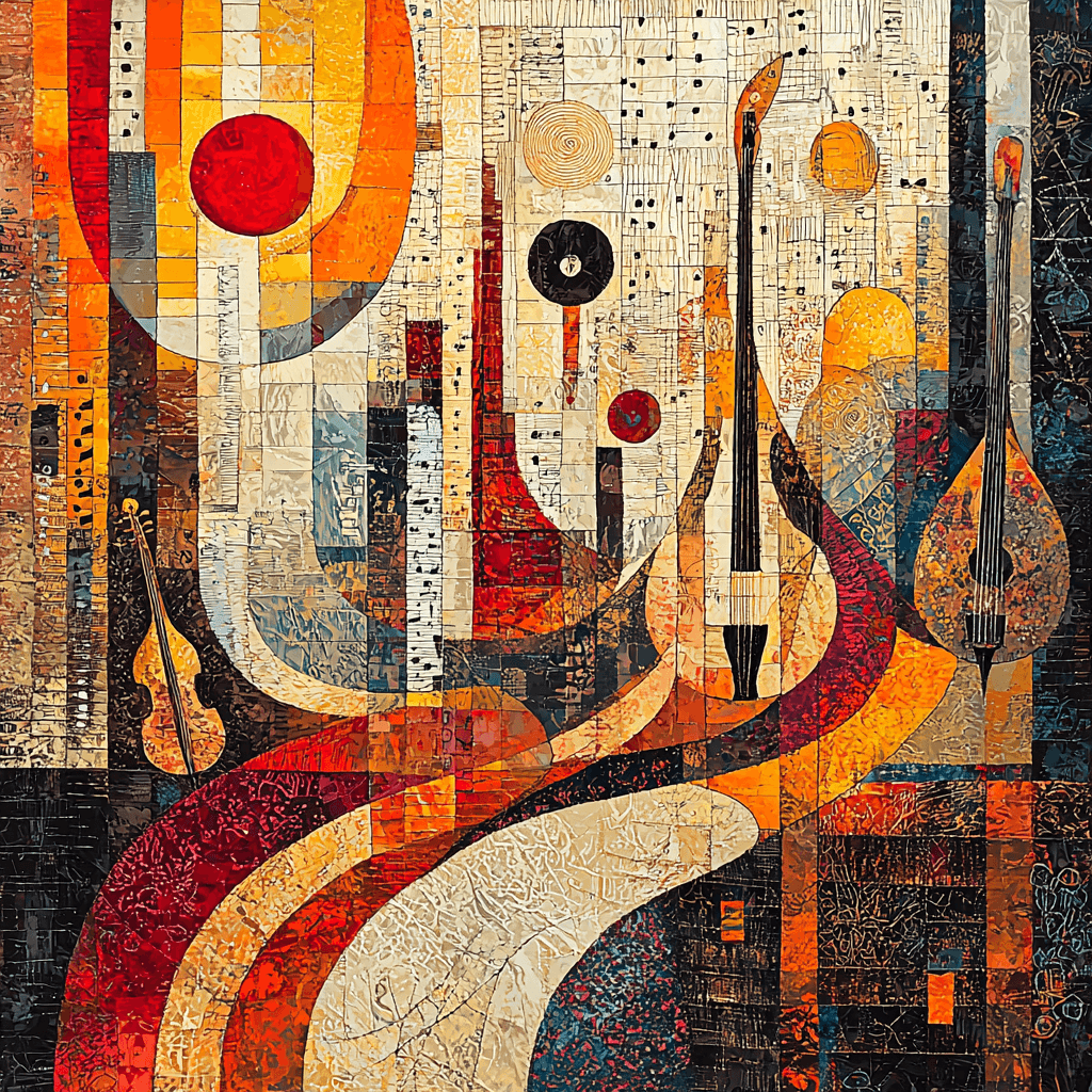 Paul Klee Inspired Elegant Symphony Number Painting