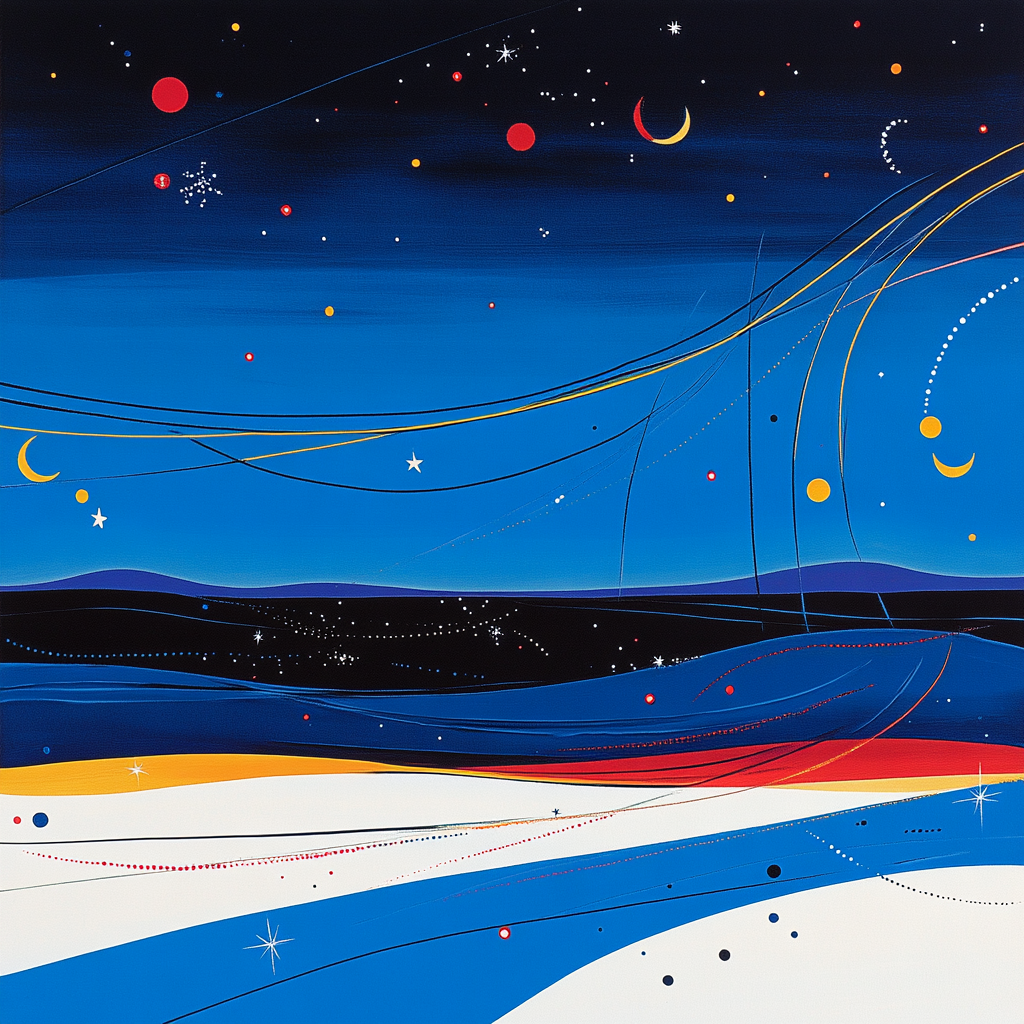 Joan Miró Inspired Celestial Rhythm Constellation paint by color