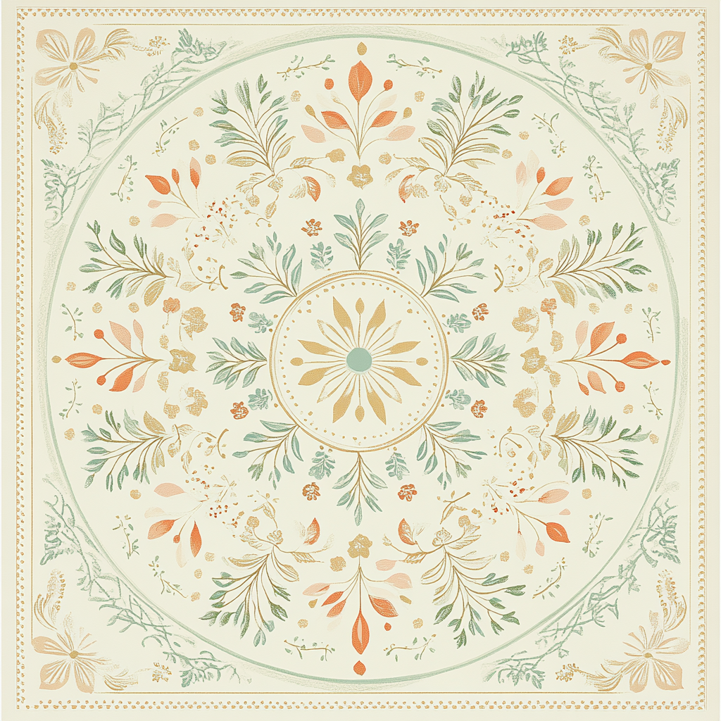 Alphonse Mucha Inspired Whispering Seasons Mandala painting number kit