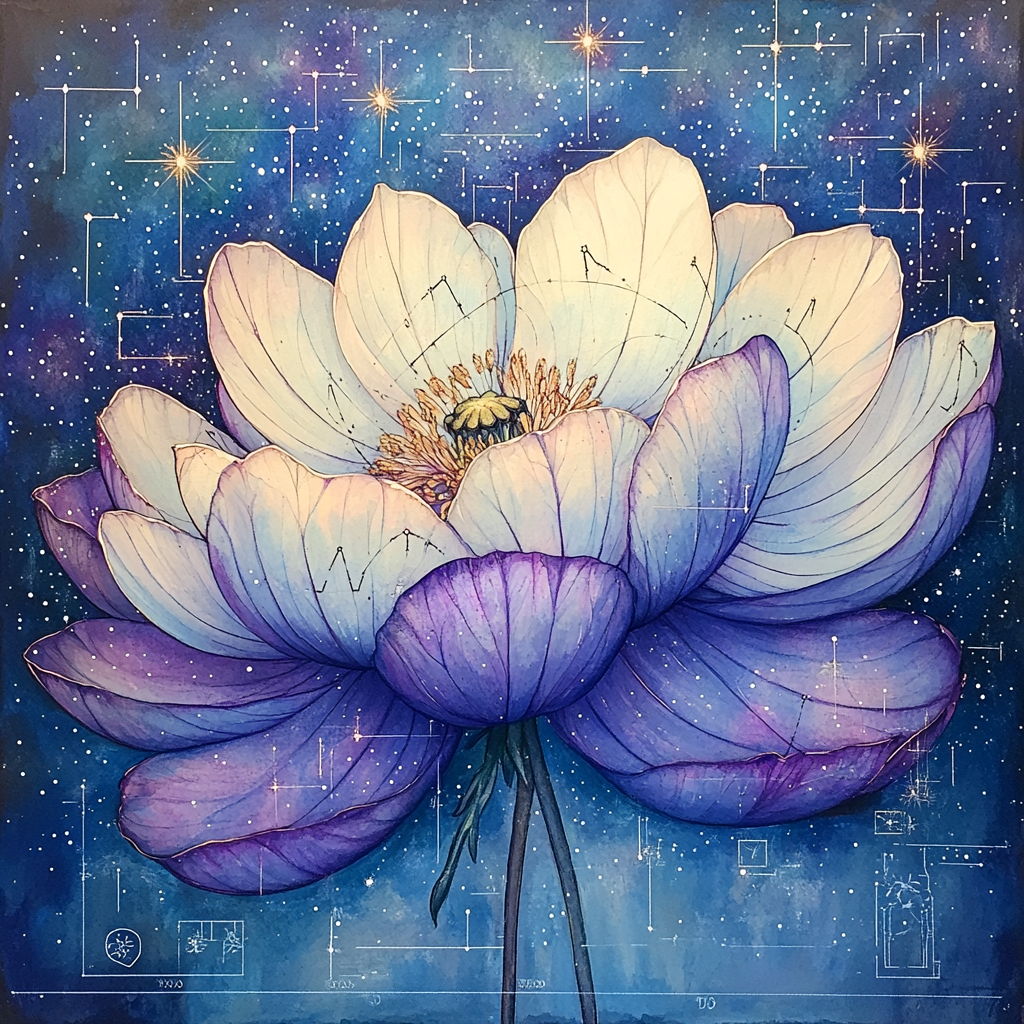 Leonardo Da Vinci Inspired Cosmic Petals Painting by numbers kit