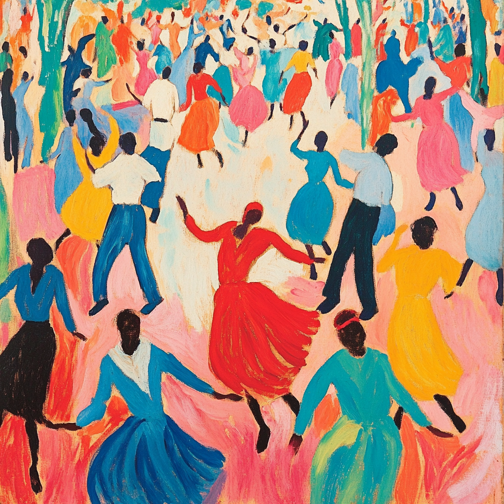 Matisse Inspired Joyful Dance Celebration paint by numbers
