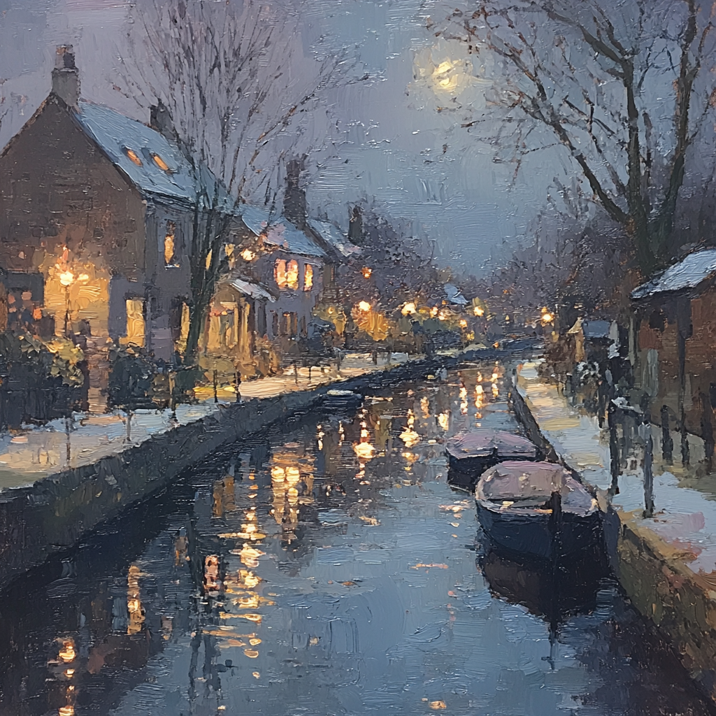 Whistler Inspired Moonlit Canal DIY paint by numbers