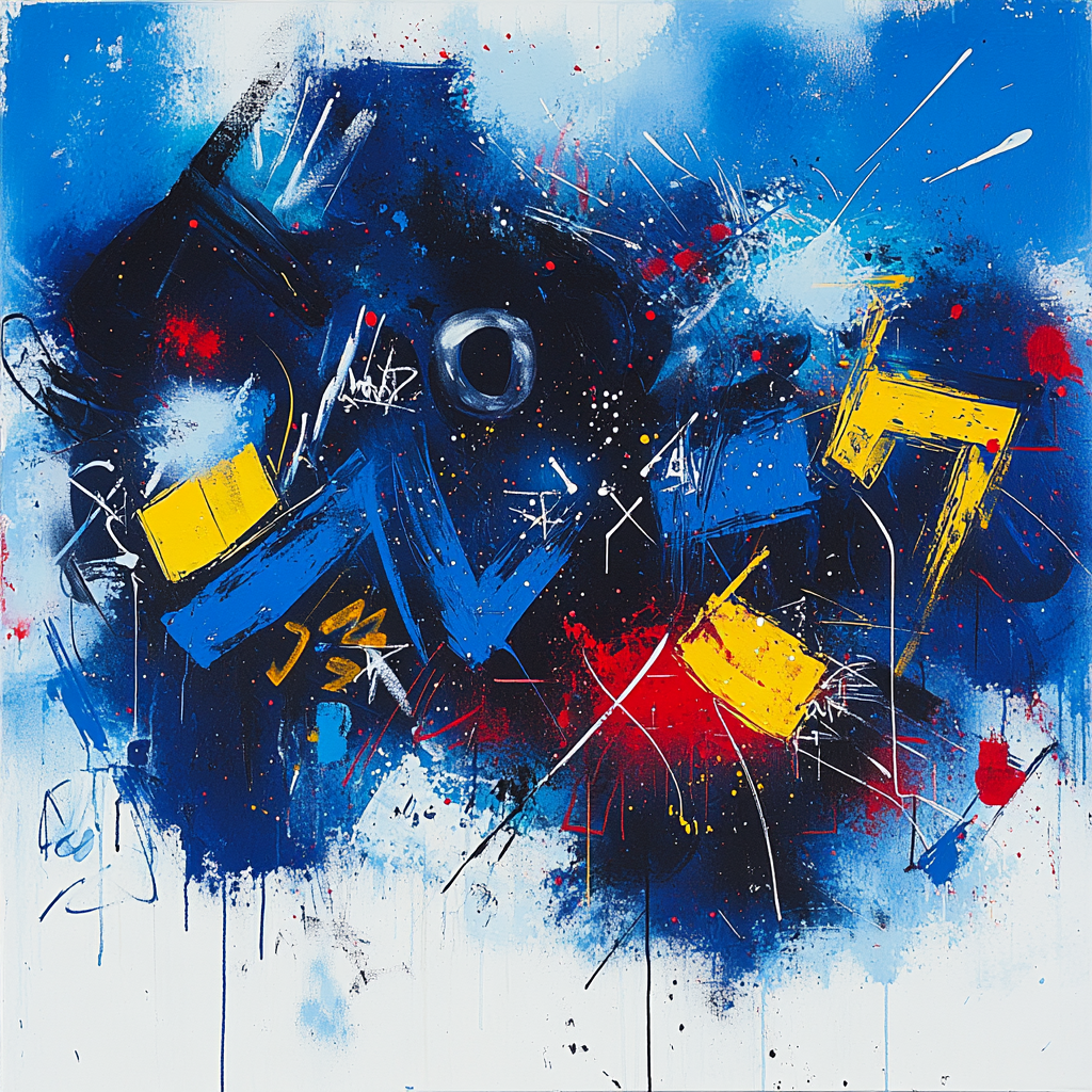 Jean-Michel Basquiat Inspired Cosmic Noise Of Identity Numbered painting kits