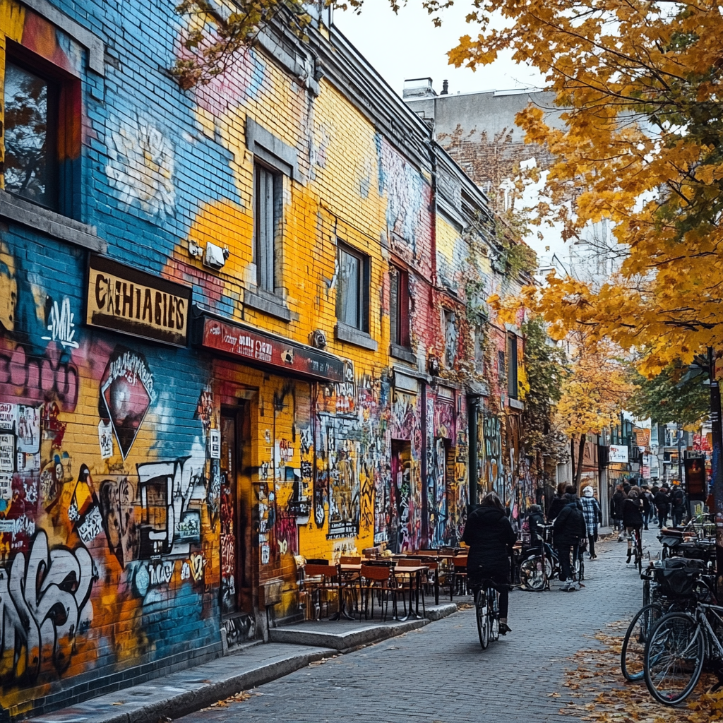 Montreal Plateau Street Murals Canada Paint by numbers art