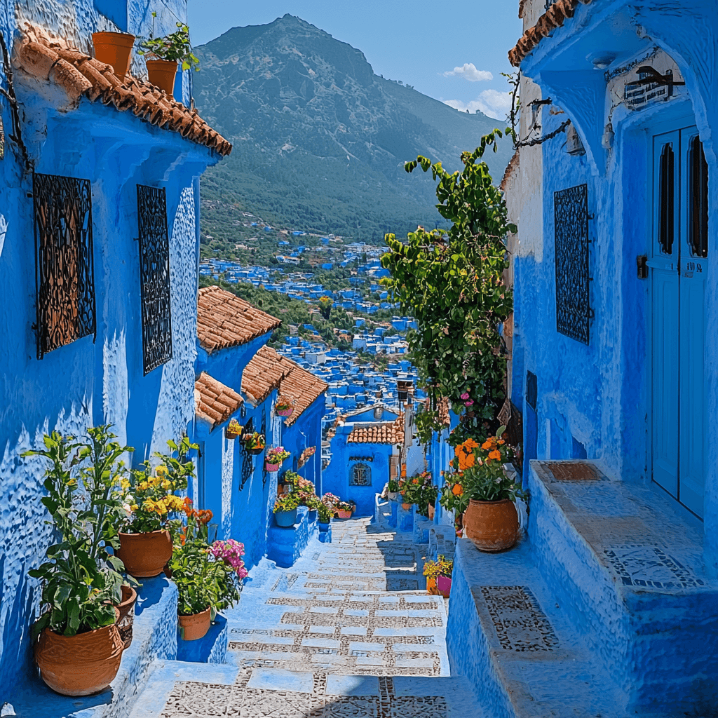 Blue City Of Chefchaouen Paint By Numbers Art
