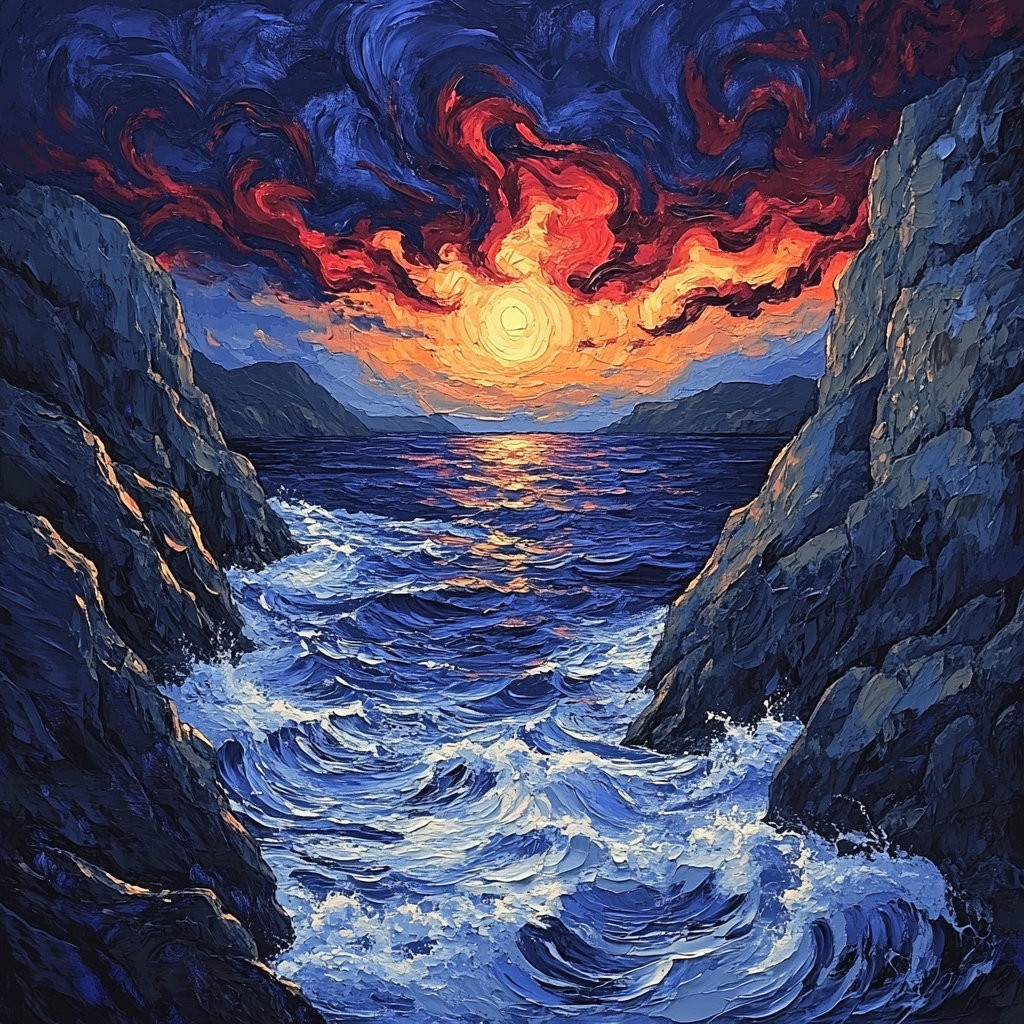 Arthur Lismer Inspired September Gale Over High Rocky Channel paint by color