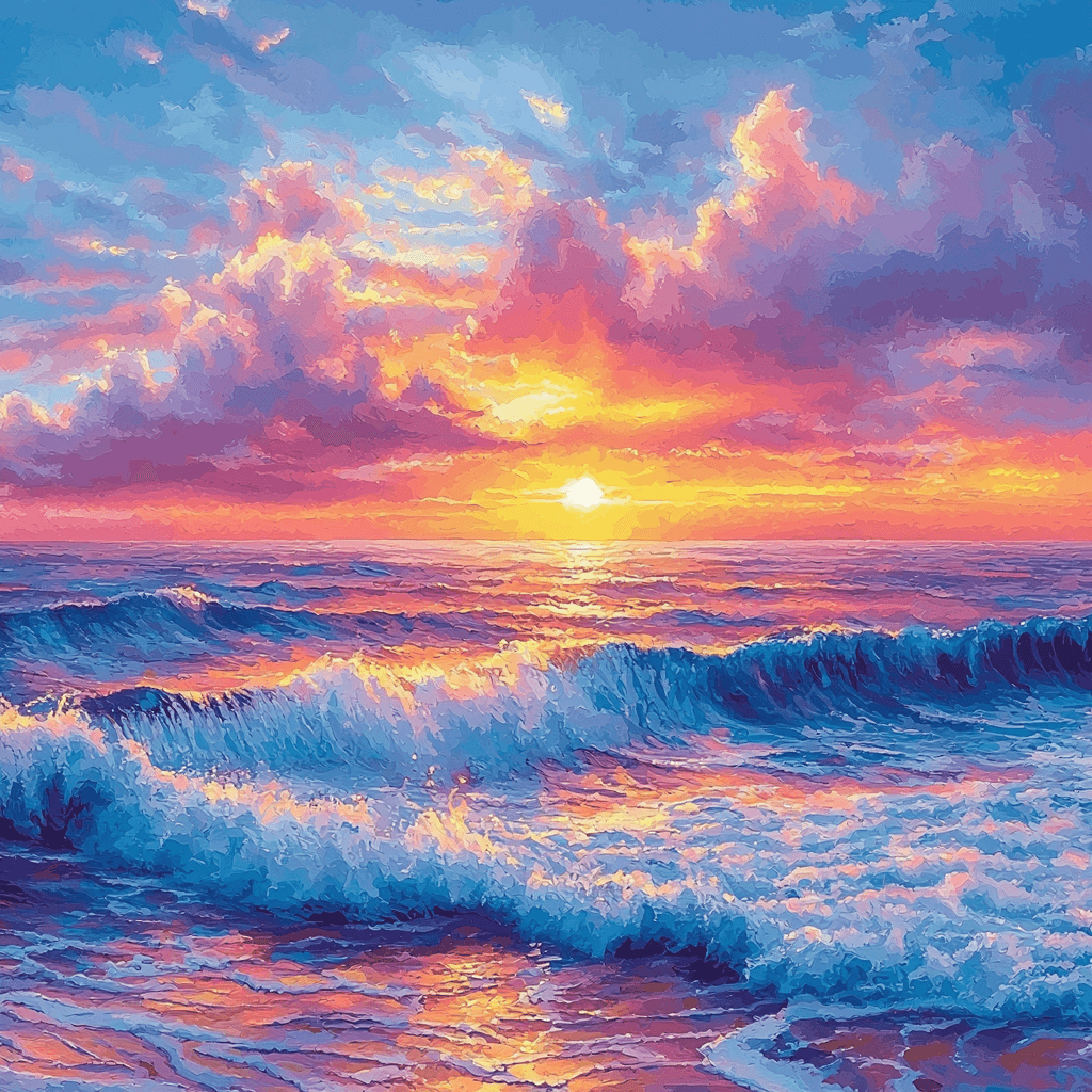 Claude Monet Inspired Glistening Sunsets Paint By Numbers Art