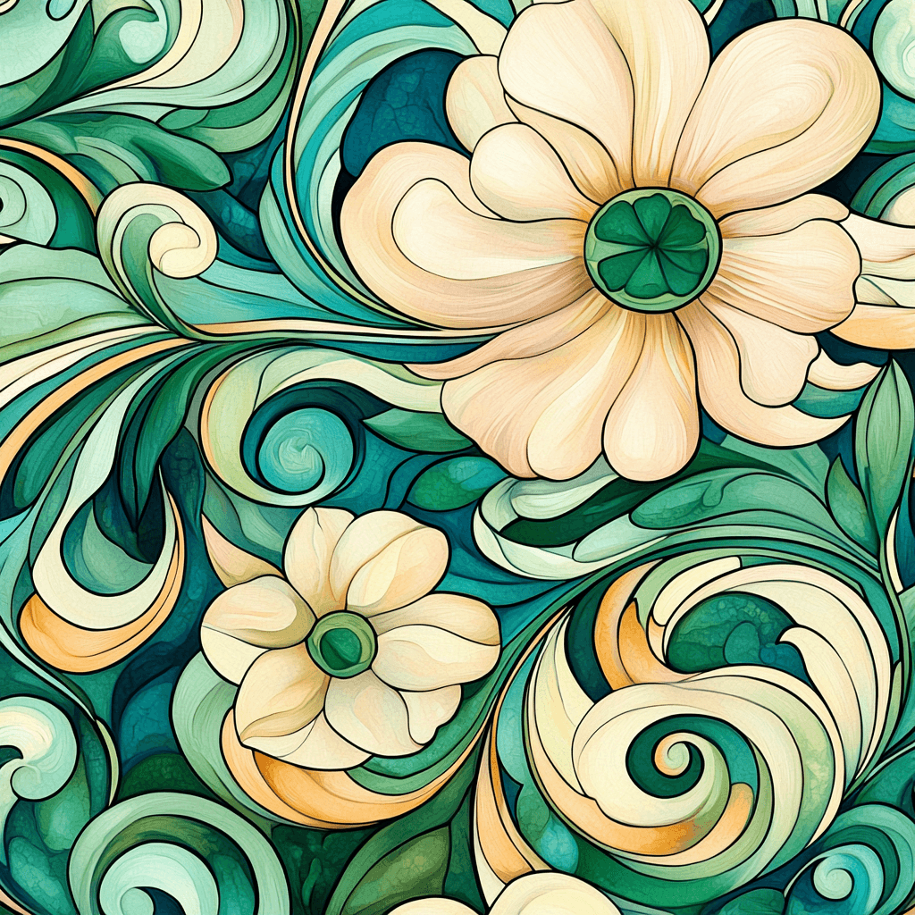 Alphonse Mucha Inspired Harmony Of Floral Elegance Painting Number Kit