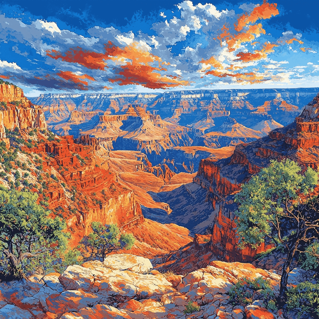 Traditional Landscape Art Style Inspired Majestic Canyon DIY Paint By Numbers
