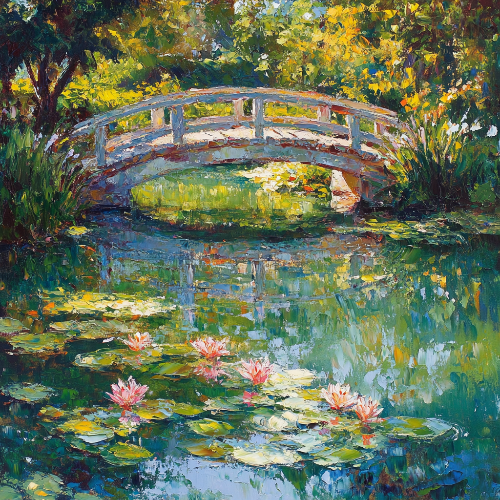 Claude Monet Inspired Giverny Bridge Late Afternoon Number painting