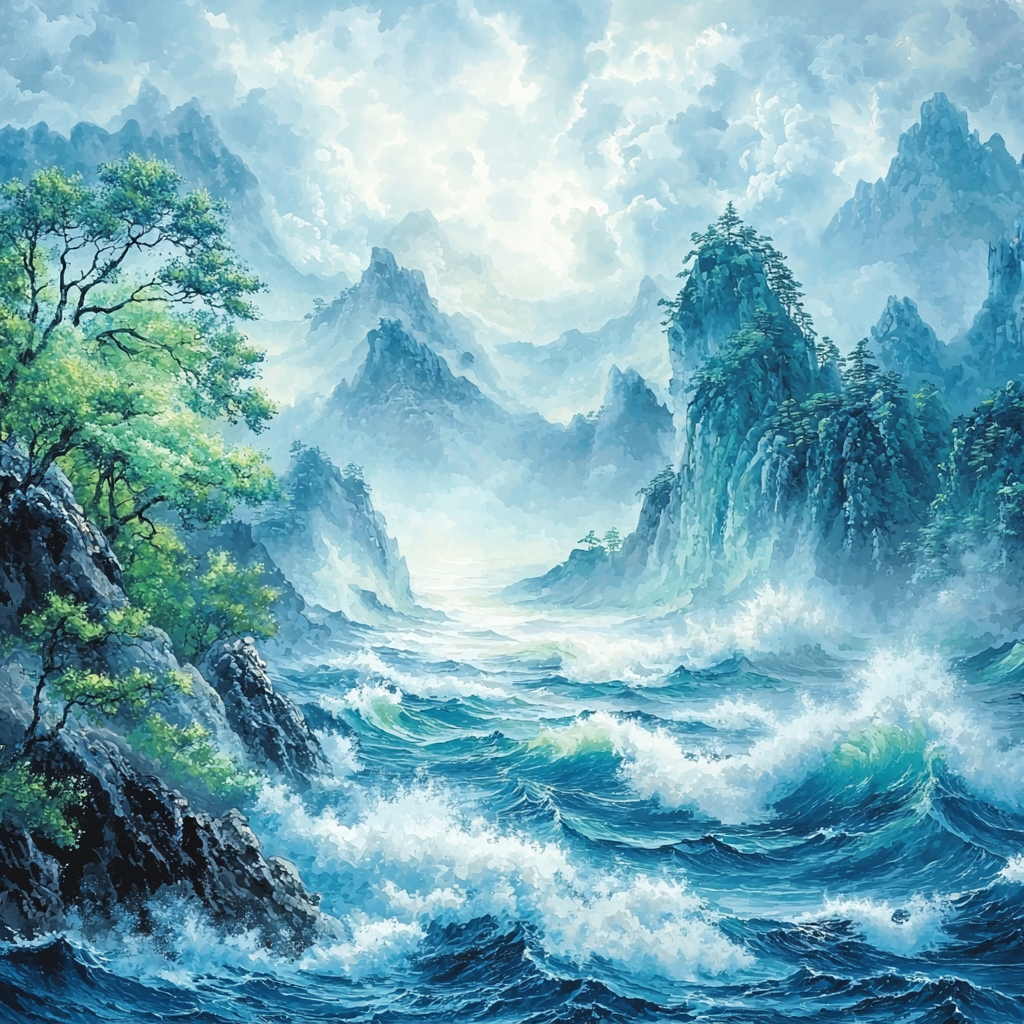 Zhao Mengfu Inspired Serenade Of Gentle Waves DIY Paint By Numbers