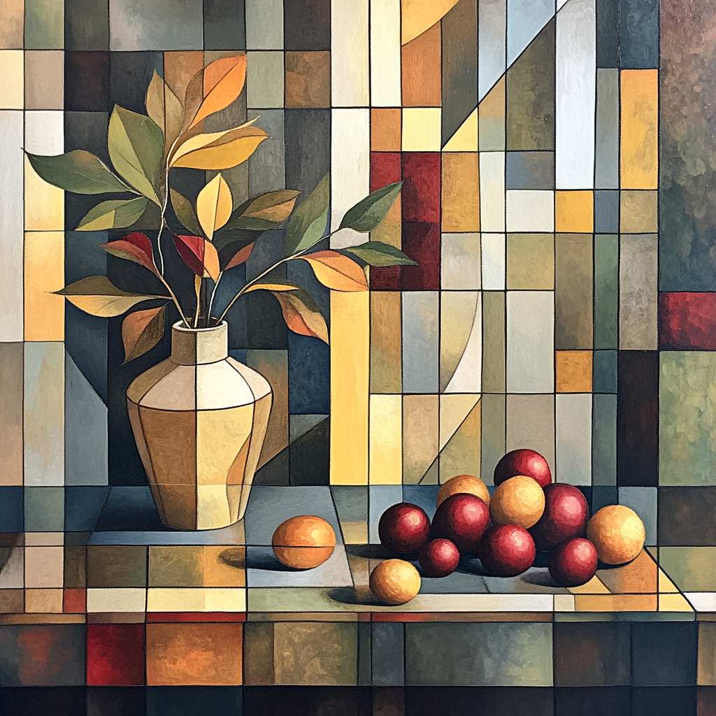 Pablo Picasso Inspired Abstract Still Life With Cubist Vase DIY paint by numbers