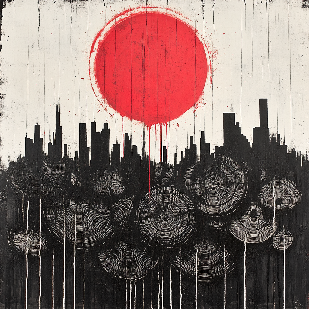 Banksy Inspired Environmental Dusk paint by numbers