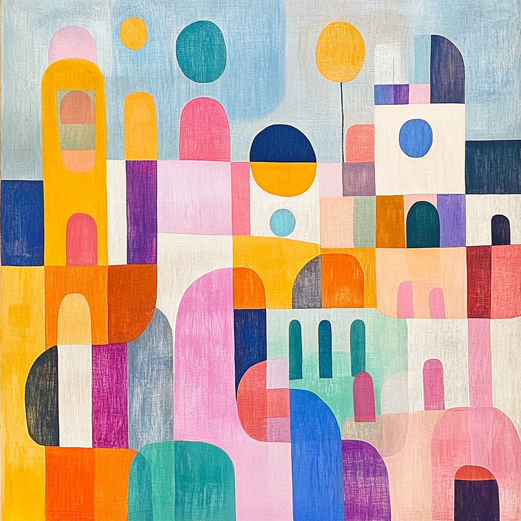 Paul Klee Inspired Abstract Cityscape DIY paint by numbers