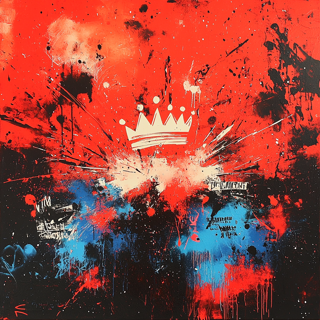 Jean-Michel Basquiat Inspired Chromatic Crown Nebula paint by number