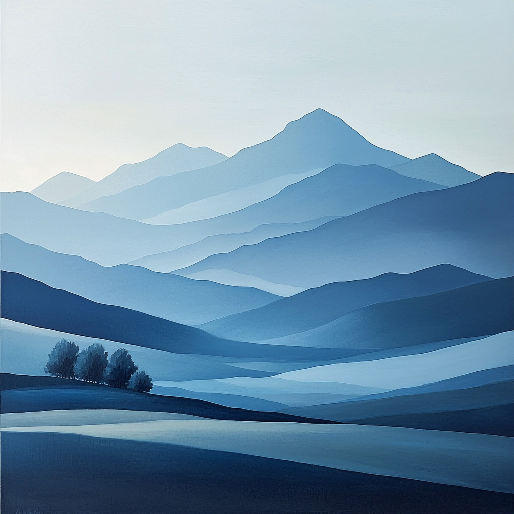 Zhao Mengfu Inspired Beauty Of Distant Peaks DIY Paint By Numbers