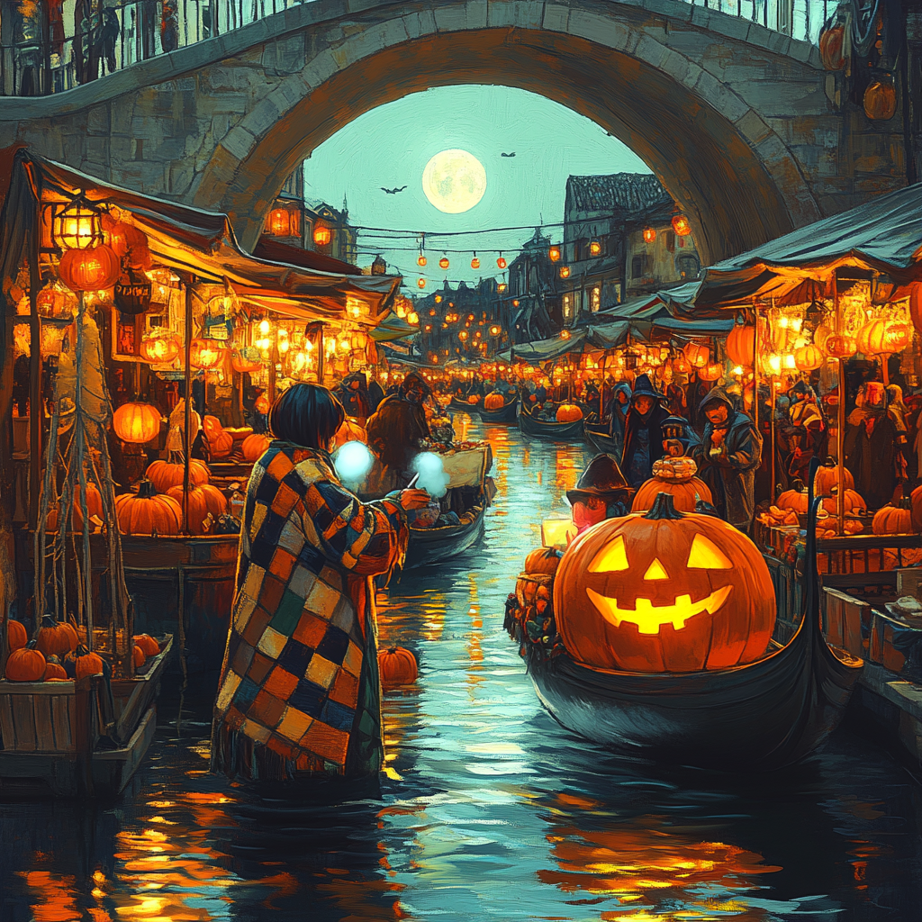 Floating Pumpkin Market Halloween Edition paint by color