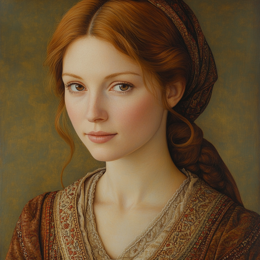 Leonardo Da Vinci Inspired Renaissance Portrait Of A Woman Paint by numbers art