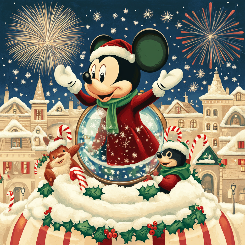 Mickeys Snow Globe Carol DIY paint by numbers