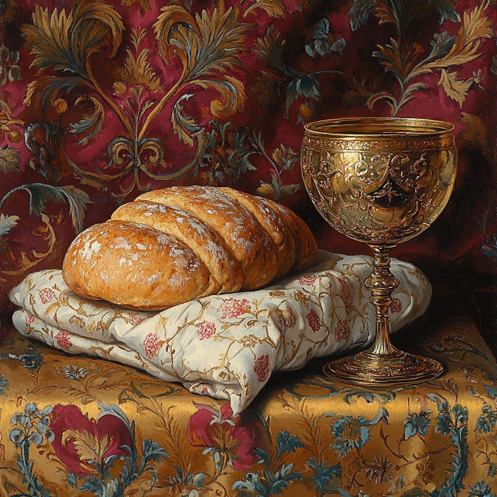 Van Eyck Inspired Still Life With Bread And Wine Painting by numbers kit