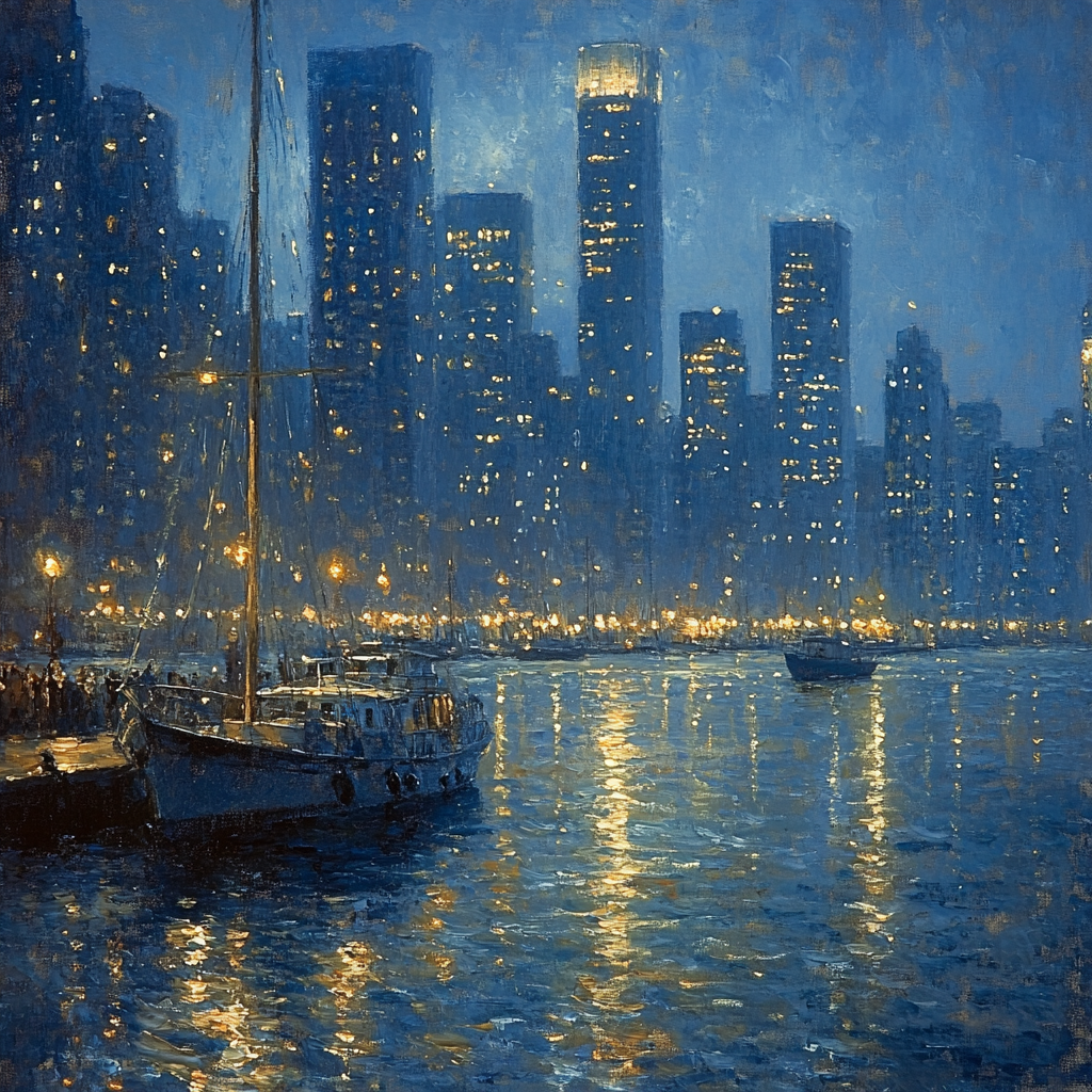 Whistler Inspired Nocturne Citylights painting number kit