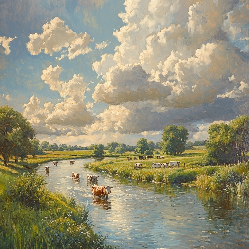 John Constable Inspired Riverbank Afternoon DIY paint by numbers