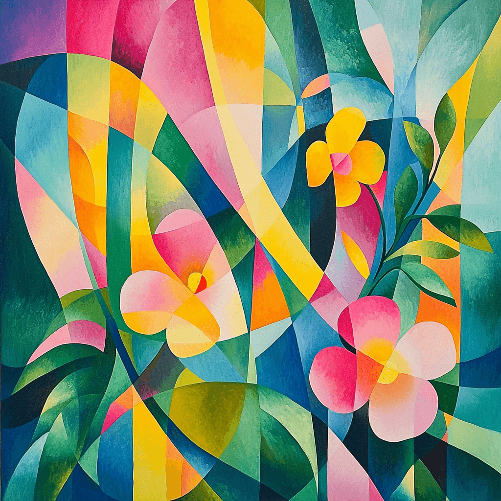 Kandinsky Inspired Geometric Floral Fantasy Painting Number Kit