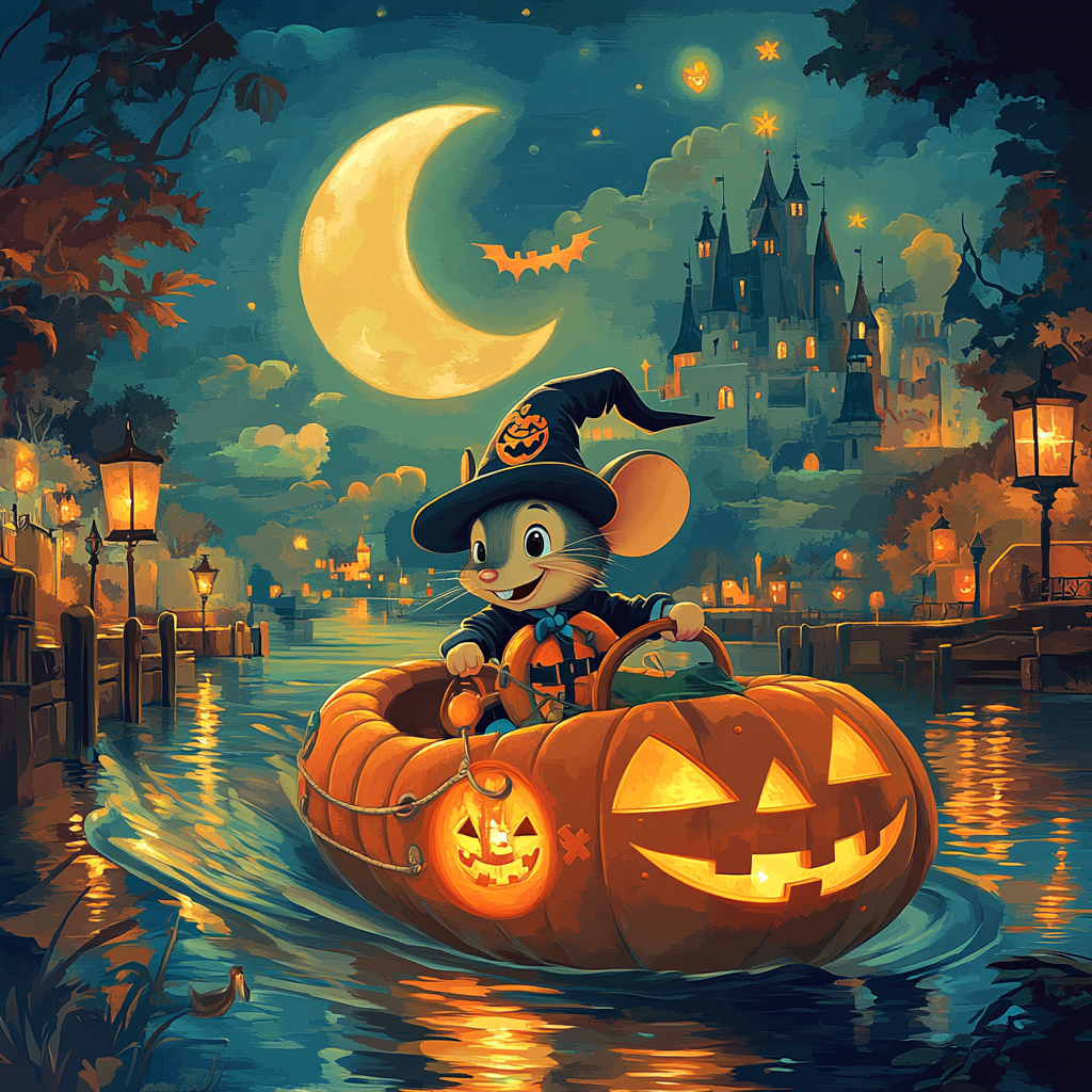 Midnight Pumpkin Cruise paint by numbers
