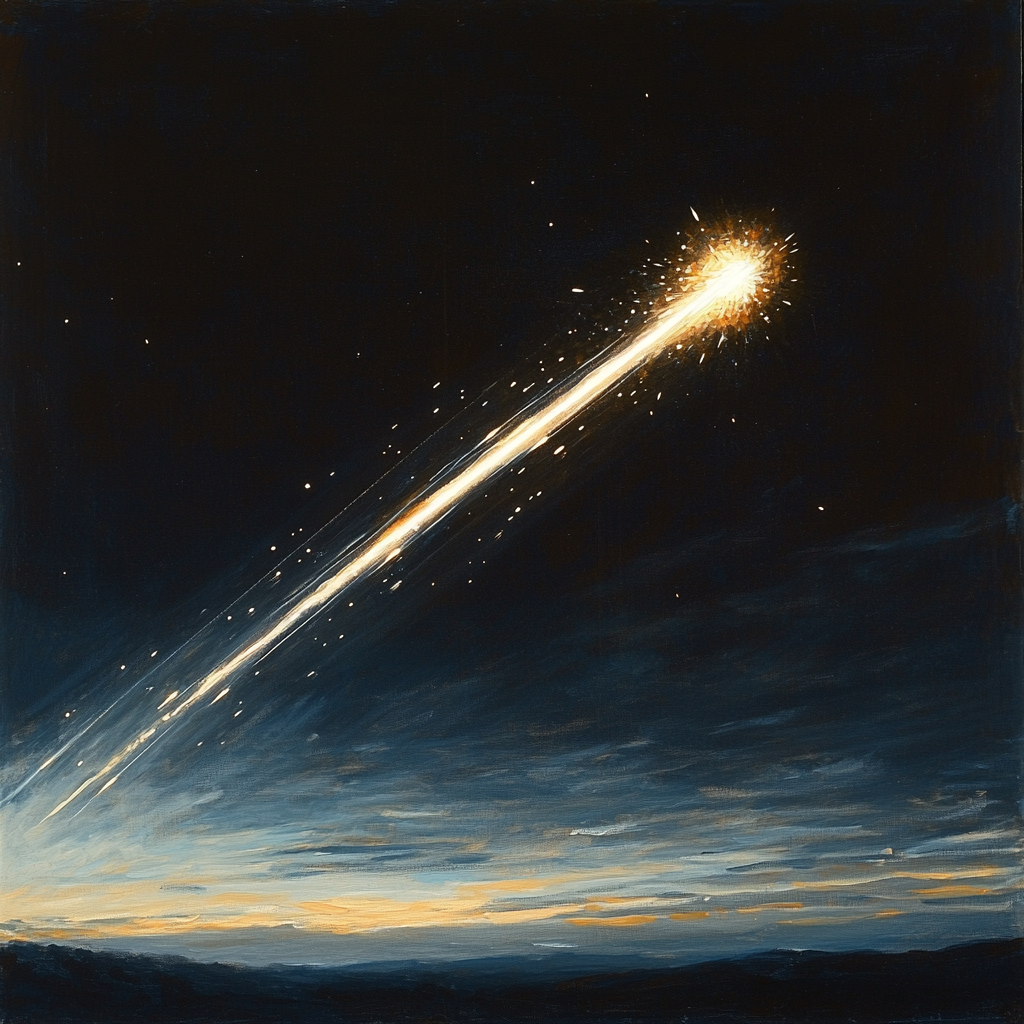 Caravaggio Inspired Meteor Shower Glow Number painting