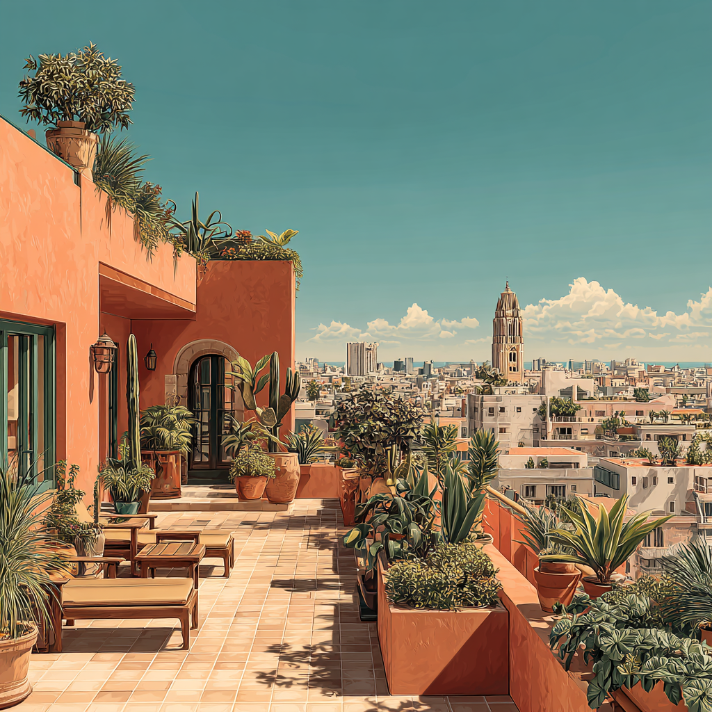 Rooftop Gardens Of Barcelona Urban Oasis Spain Paint by numbers kits