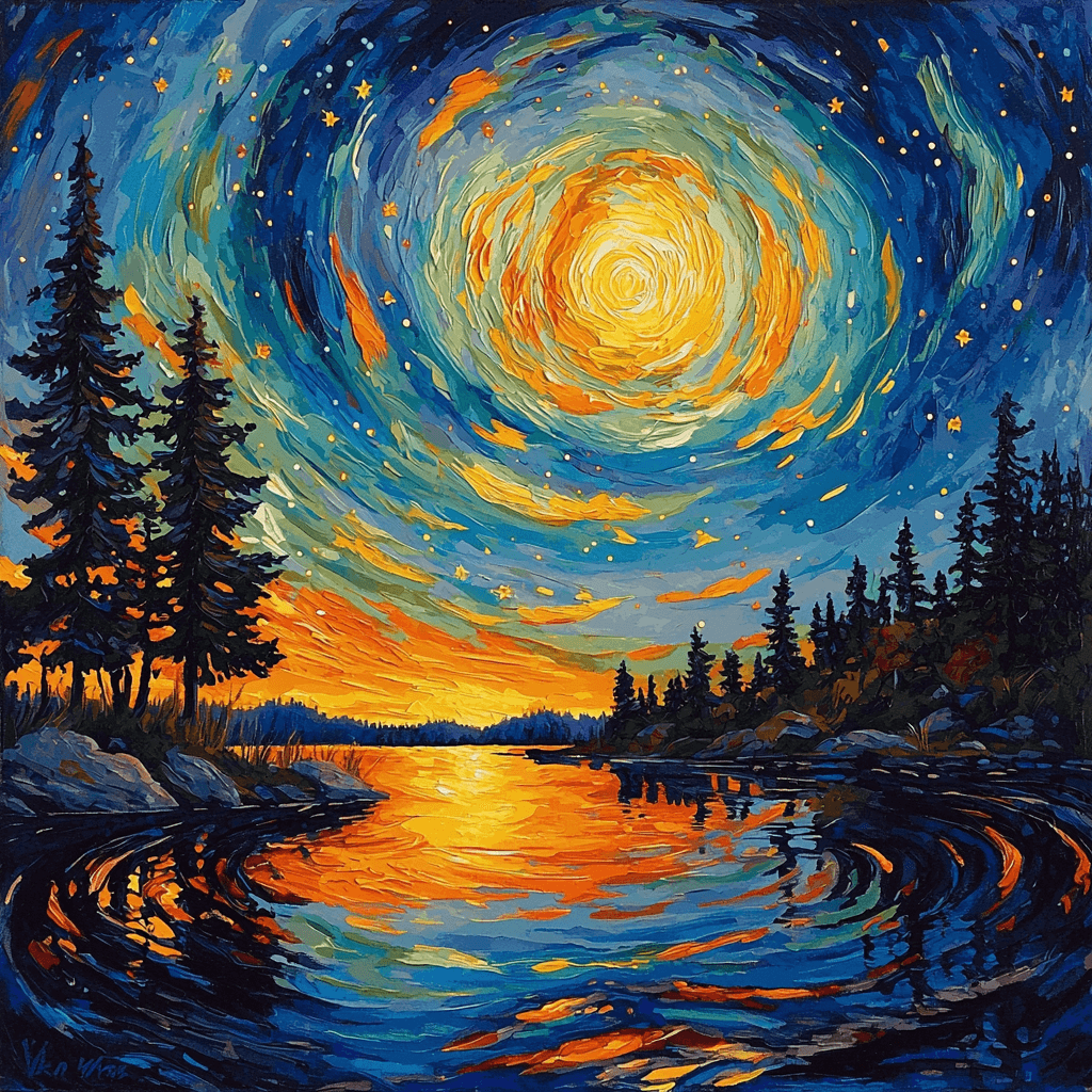 Vincent Van Gogh Inspired Van Gogh's Aurora Dreamscape Numbered Painting Kits