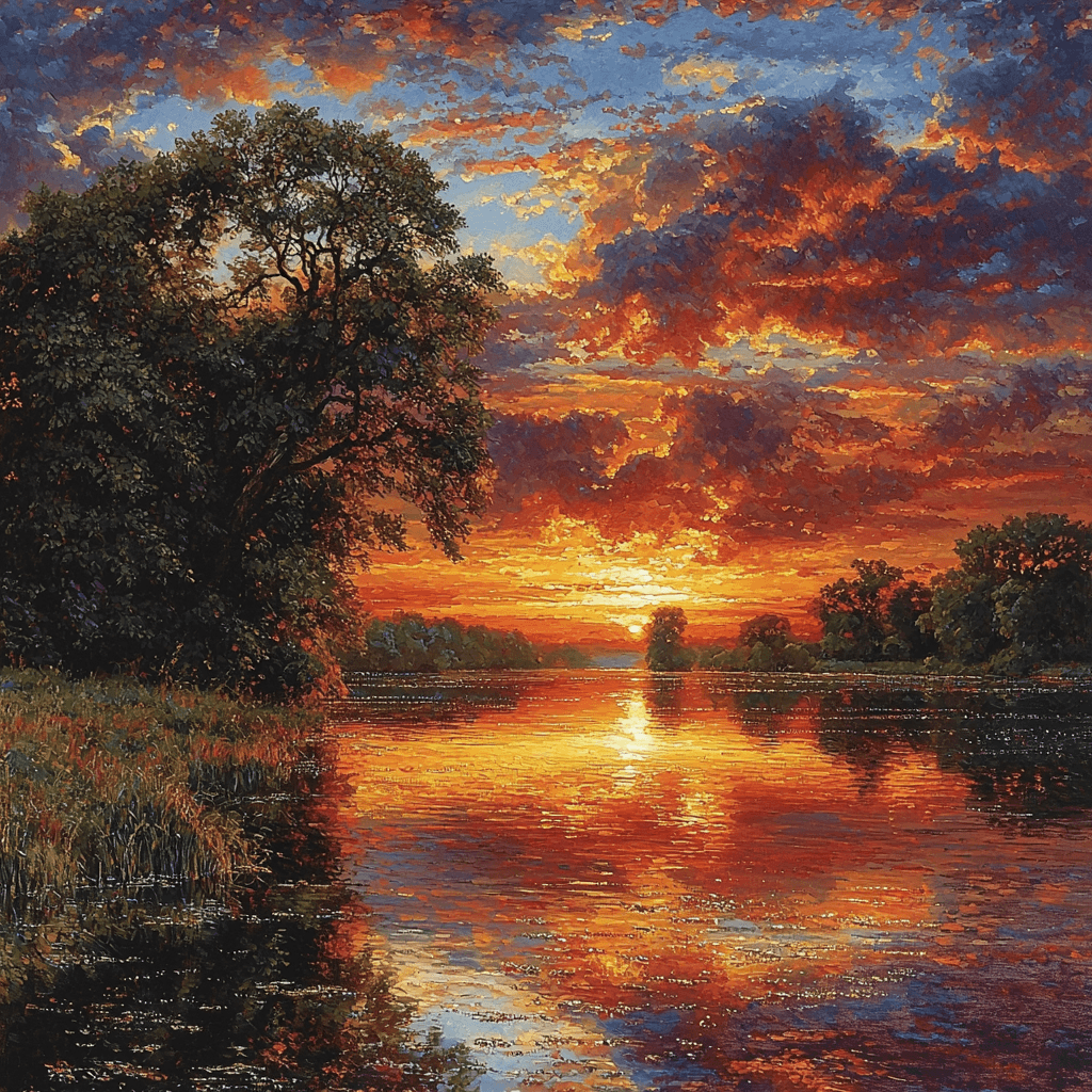 J.M.W. Turner Inspired Calming Sunset Numbered Painting Kits