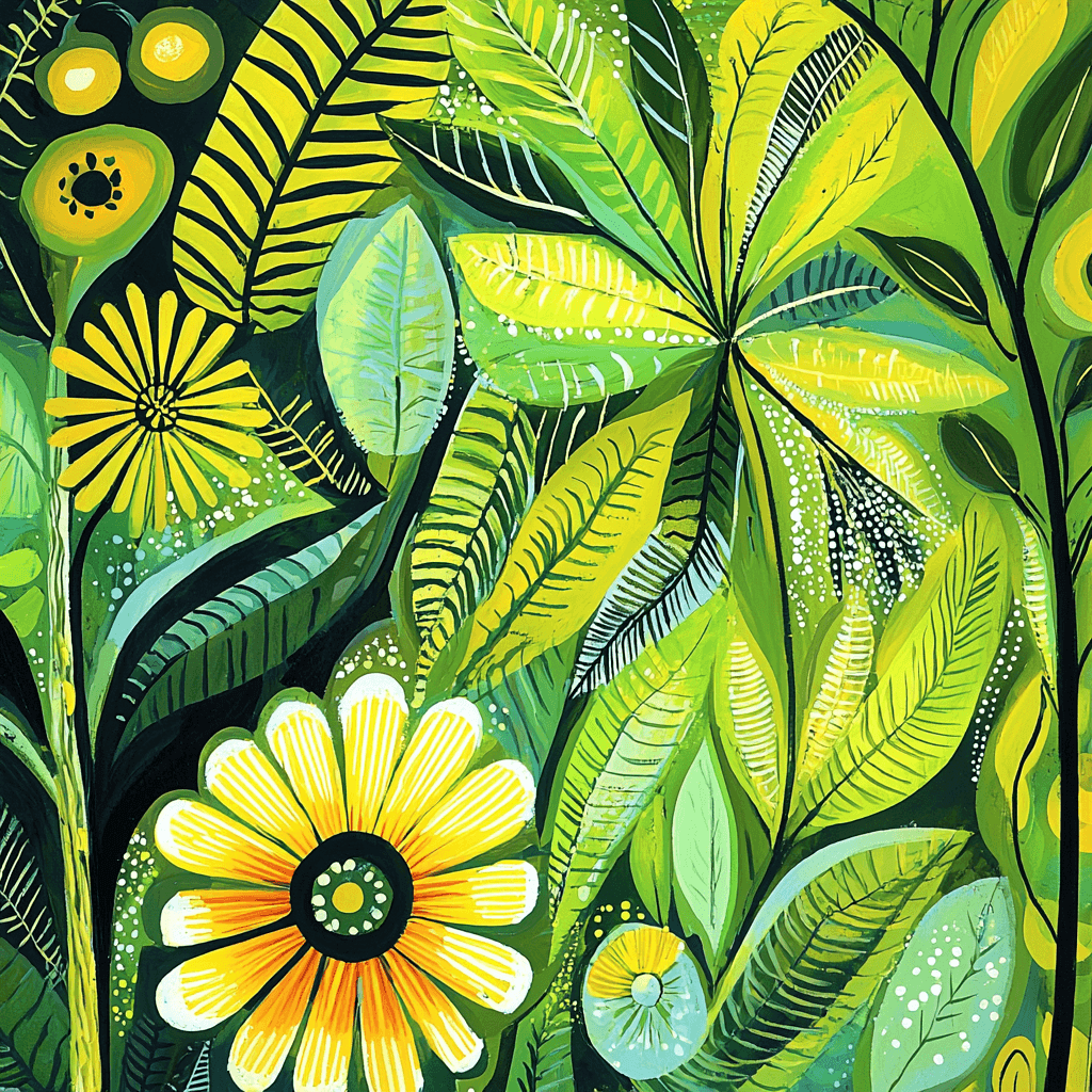 Vintage Botanical Print Style Inspired Retro Botanical Wonder Number Painting