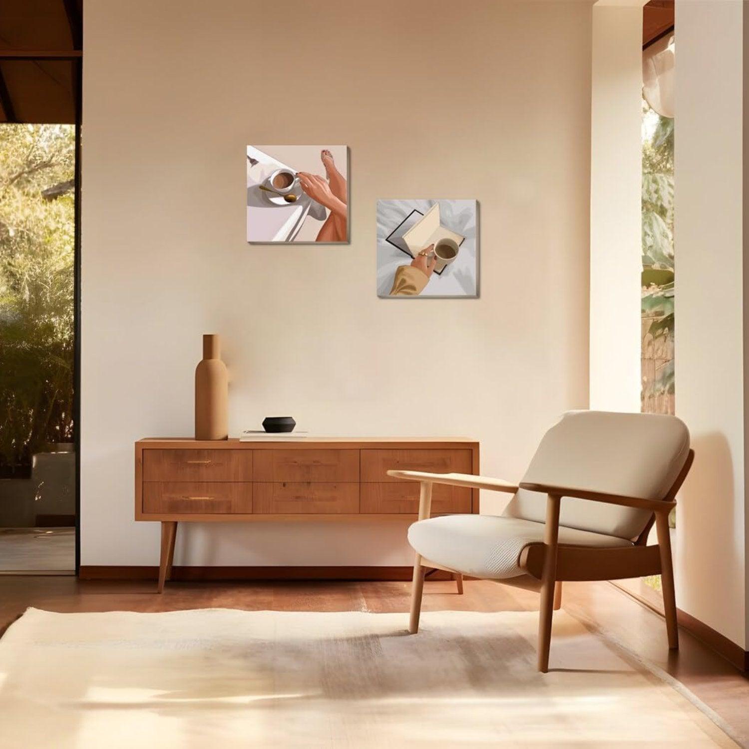 2 Pack Coffee Themed DIY Paint By Numbers Kit - Artistry Rack