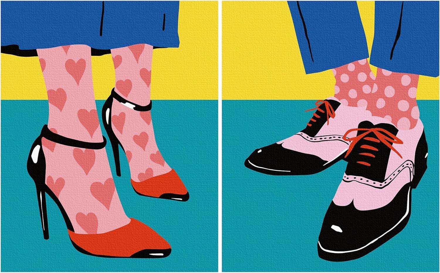 2 Piece Footwear Paint By Numbers Kit - Artistry Rack