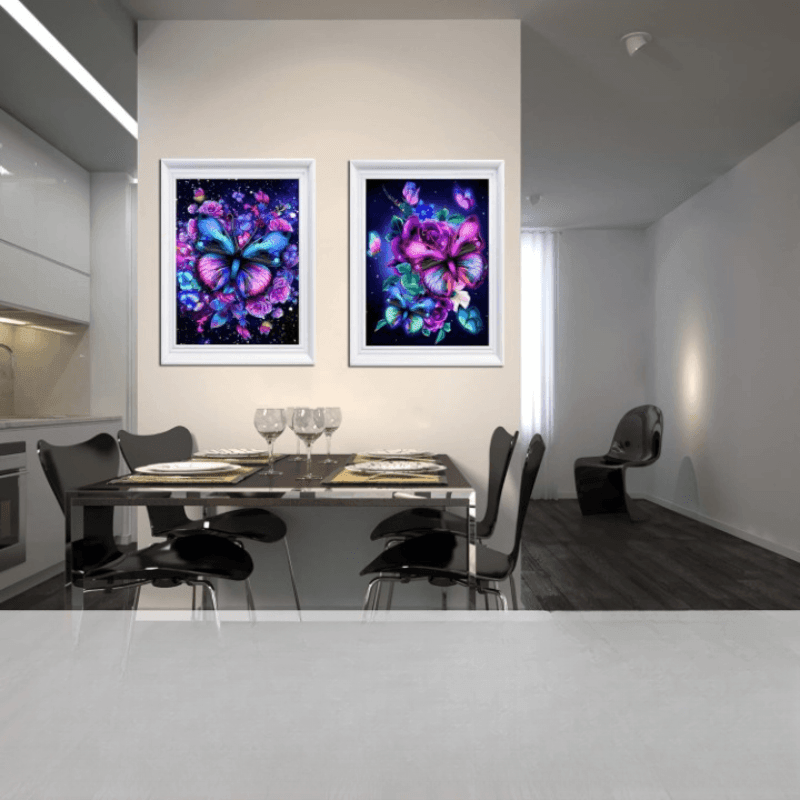 2 Pieces Cosmic Flutter Paint By Numbers Kit - Artistry Rack