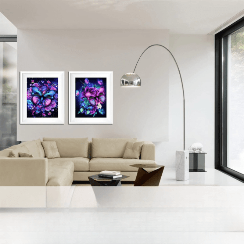 2 Pieces Cosmic Flutter Paint By Numbers Kit - Artistry Rack